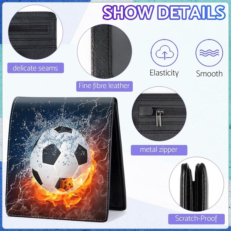 ZHIMEBYE Boys Wallet for Teens, Cool Kids Wallet Soccer for Boys Ages 8-10 9-12 11-15, Funny Leather Bifold Rfid Blocking, Coin Pocket Id Window for Teen Men Youth Guys Birthday Christmas Gifts - Image 5